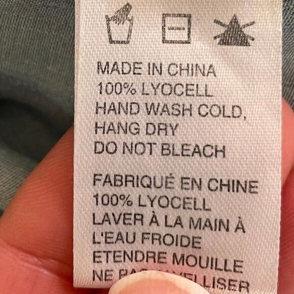 Paper Crane Denim Look Bell Sleeve Light Wash Flowy Boho Dress Size M - Picture 7 of 11